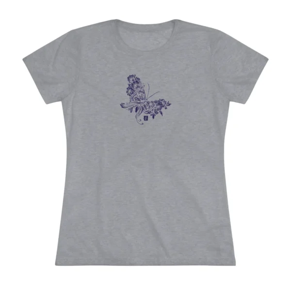 Women’s casual butterfly floral tee. A soft vintage style fitted tee with nature butterfly and flower designs.