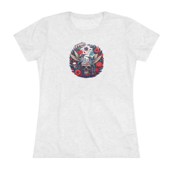 Women’s unique floral graphic tee featuring humming birds and flowers