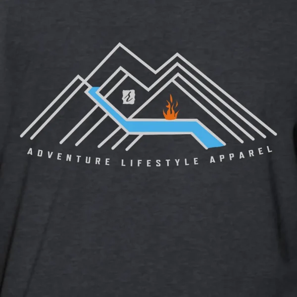 Linear Mountain adventure tee – graphic tshirt for men and women, by AbstractRiver