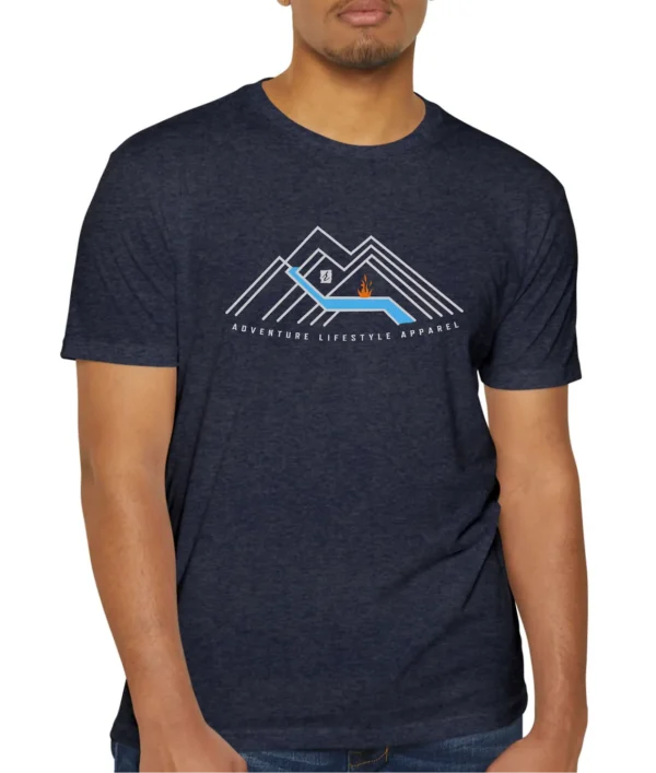 Linear Mountain adventure tee – graphic tshirt for men and women, by AbstractRiver