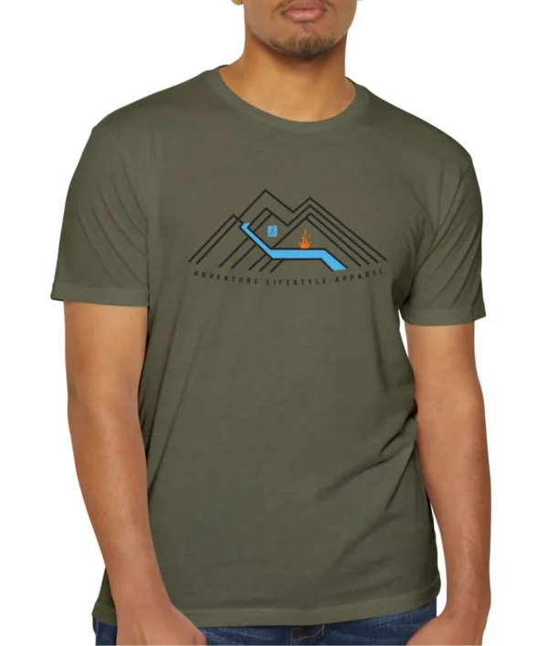 Linear Mountain adventure tee – graphic tshirt for men and women, by AbstractRiver