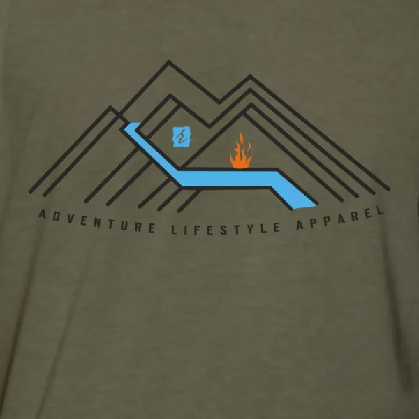 Linear Mountain adventure tee – graphic tshirt for men and women, by AbstractRiver