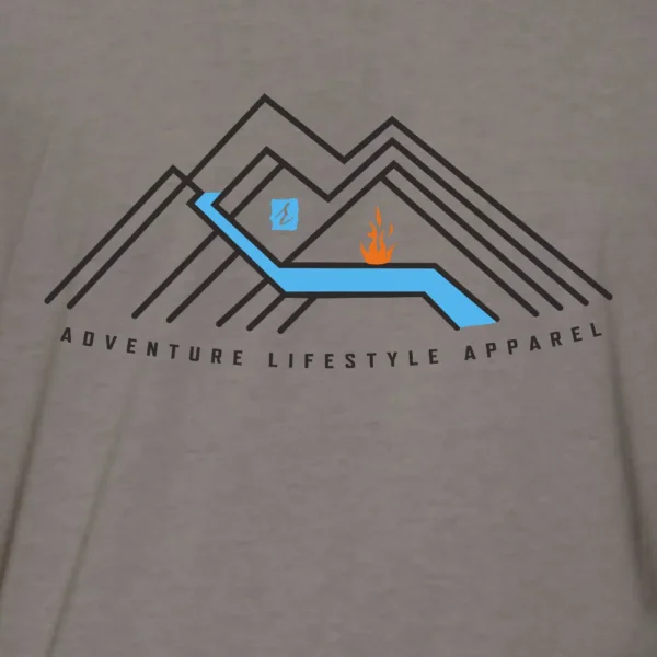 Linear Mountain adventure tee – graphic tshirt for men and women, by AbstractRiver