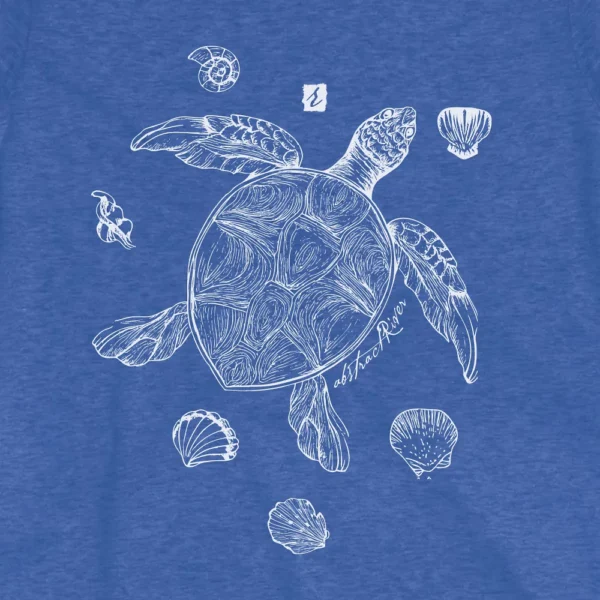 Beach turtle sea shell themed tshirt for women, by AbstractRiver Apparel